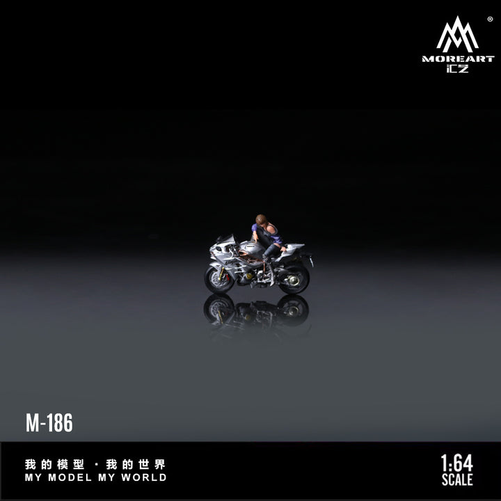 [Preorder] MoreArt 1:64 KAWASAKI SILVER MOTORCYCLE GIRL MO222186