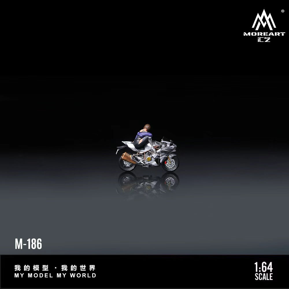 [Preorder] MoreArt 1:64 KAWASAKI SILVER MOTORCYCLE GIRL MO222186