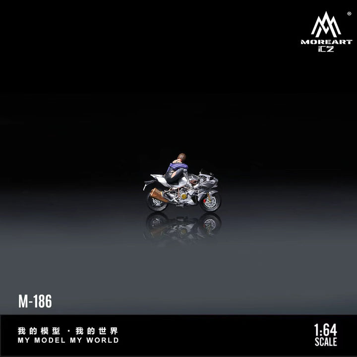 [Preorder] MoreArt 1:64 KAWASAKI SILVER MOTORCYCLE GIRL MO222186