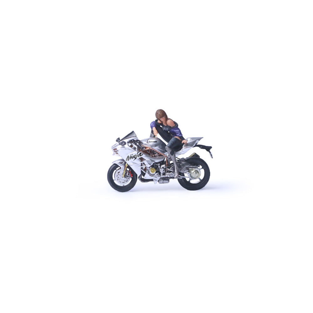 [Preorder] MoreArt 1:64 KAWASAKI SILVER MOTORCYCLE GIRL MO222186
