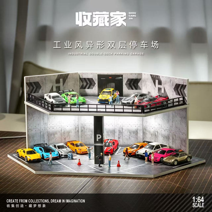[Preorder] SHOU CANG JIA 1:64 INDUSTRIAL DOUBLE-DECK PARKING GARAGE SCJ-82079