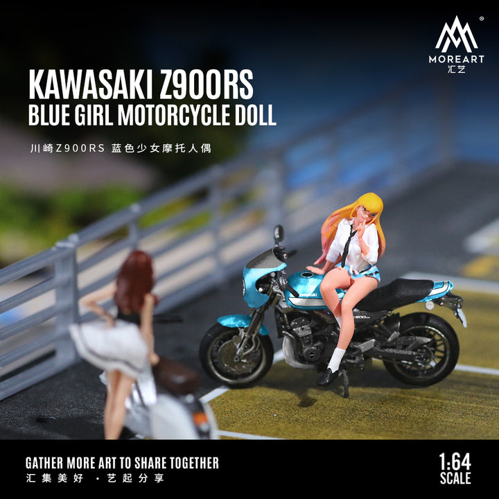 [Preorder] MoreArt 1:64 KAWASAKI Z900RS BLUE GIRL MOTORCYCLE DOLL MO222092