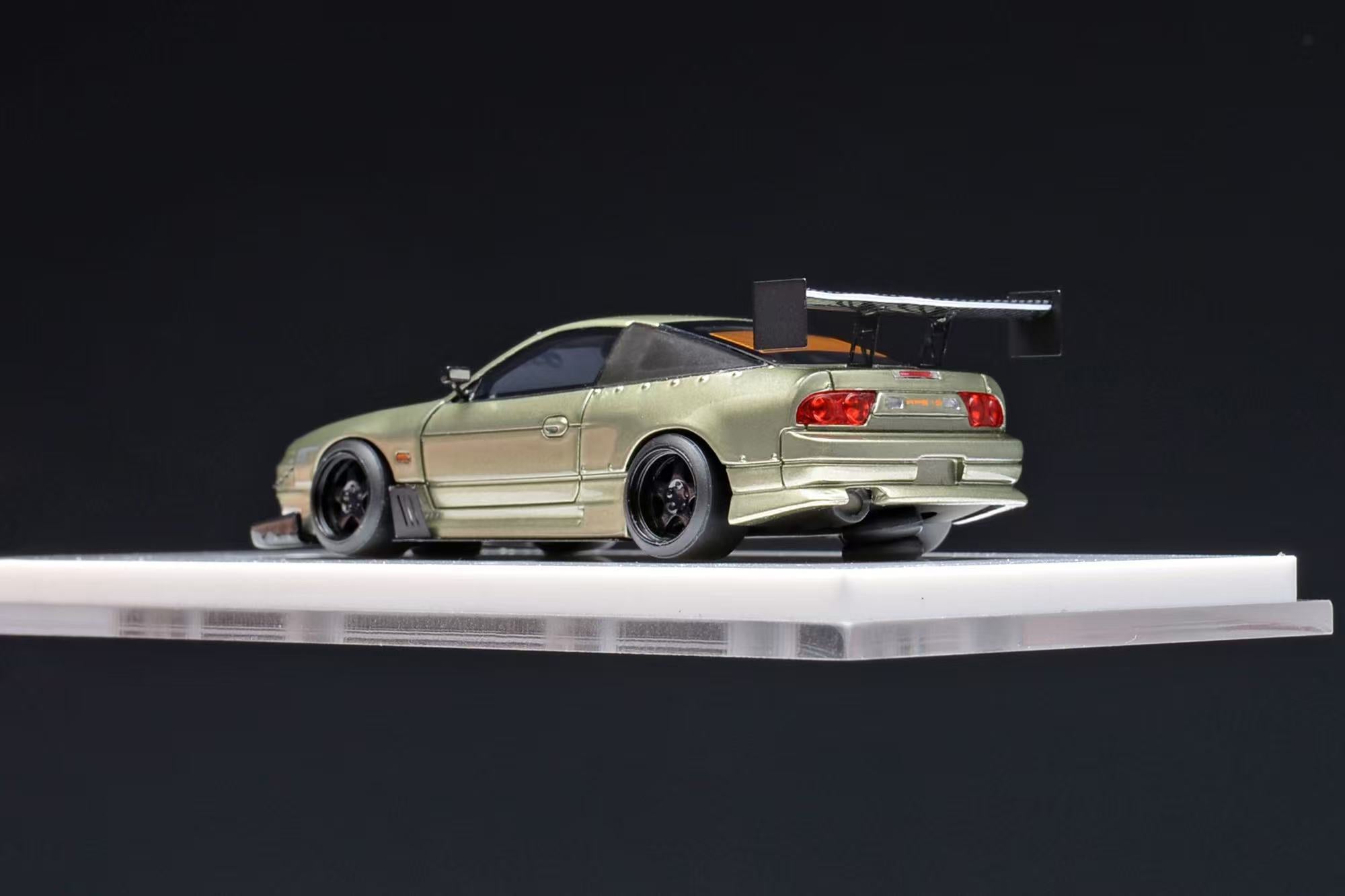 1/64 404 error Nissan 日産　240sx シルバーリム 404error X old school 1:64 Nissan 240sx Streetcar Modified Emerald