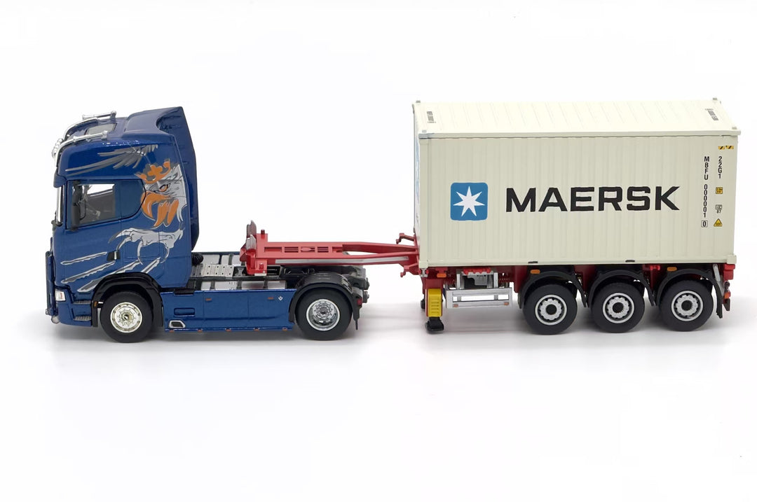 [Preorder] Sonic Gear 1:64 Scania 730S Container Telescopic Keel Trailer Set (4 Versions)