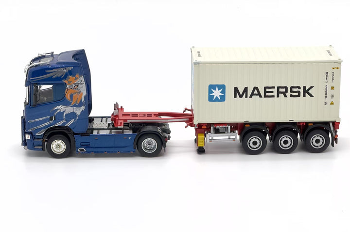 [Preorder] Sonic Gear 1:64 Scania 730S Container Telescopic Keel Trailer Set (4 Versions)