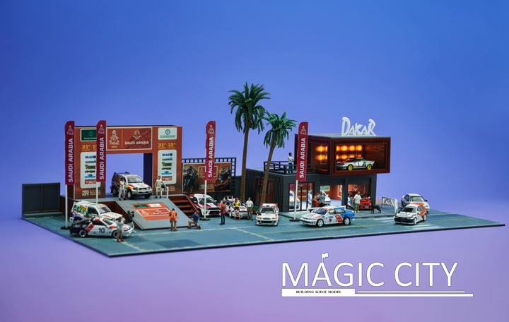 Magic City 1:64 Diorama DAKAR Rally Garage Scene