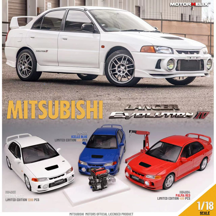 [Preorder] MOTORHELIX 1:18 Mitsubishi Lancer Evolution IV (3 Colours)