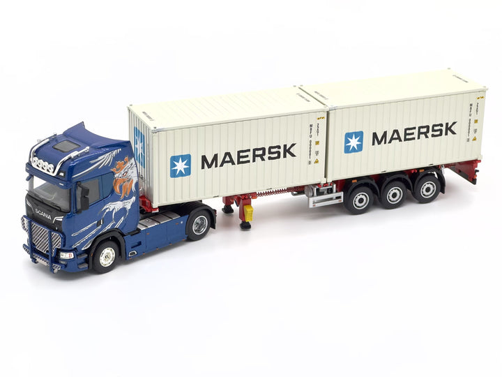 [Preorder] Sonic Gear 1:64 Scania 730S Container Telescopic Keel Trailer Set (4 Versions)