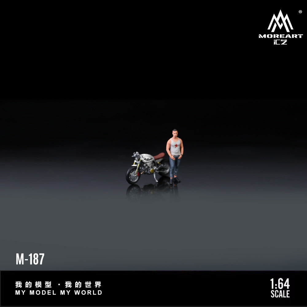 [Preorder] MoreArt 1:64 DUCATI LIGHT GRAY RETRO MOTORCYCLE DOLL MO222187