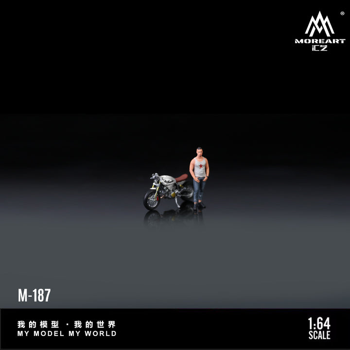 [Preorder] MoreArt 1:64 DUCATI LIGHT GRAY RETRO MOTORCYCLE DOLL MO222187
