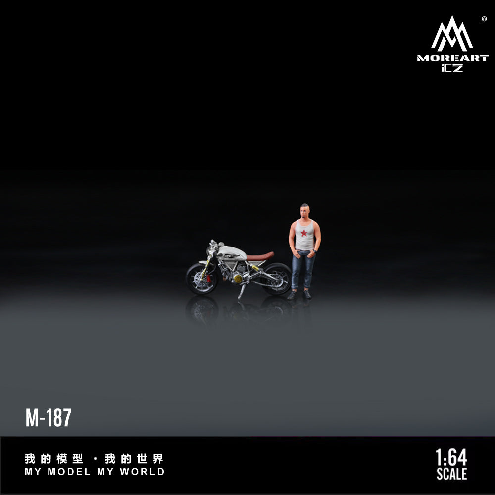 [Preorder] MoreArt 1:64 DUCATI LIGHT GRAY RETRO MOTORCYCLE DOLL MO222187