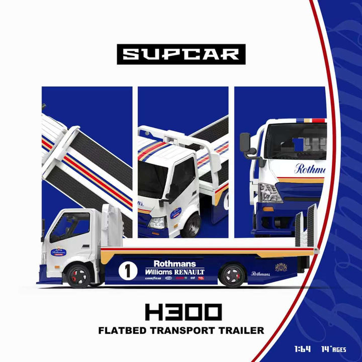 [Preorder] SUPCAR 1:64 H300 Flatbed Transport Trailer Rothmans SC647254