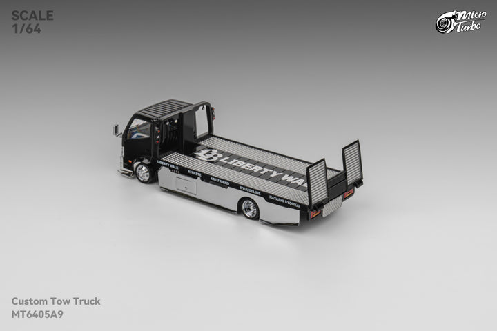 [Preorder] Microturbo 1:64 Custom Tow Truck - Black/Chrome MT6405A9