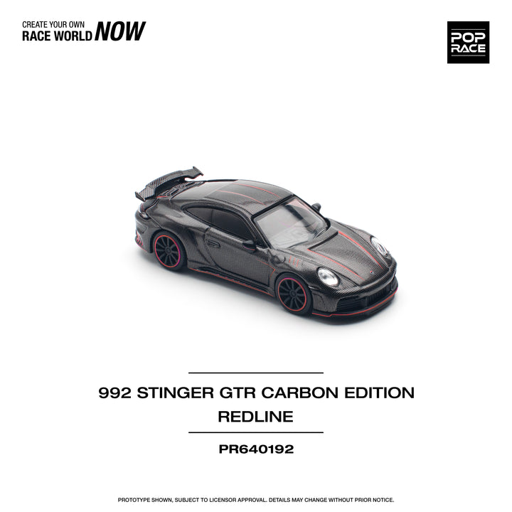 [Preorder] POPRACE 1:64 Porsche 992 STINGER GTR CARBON - REDLINE