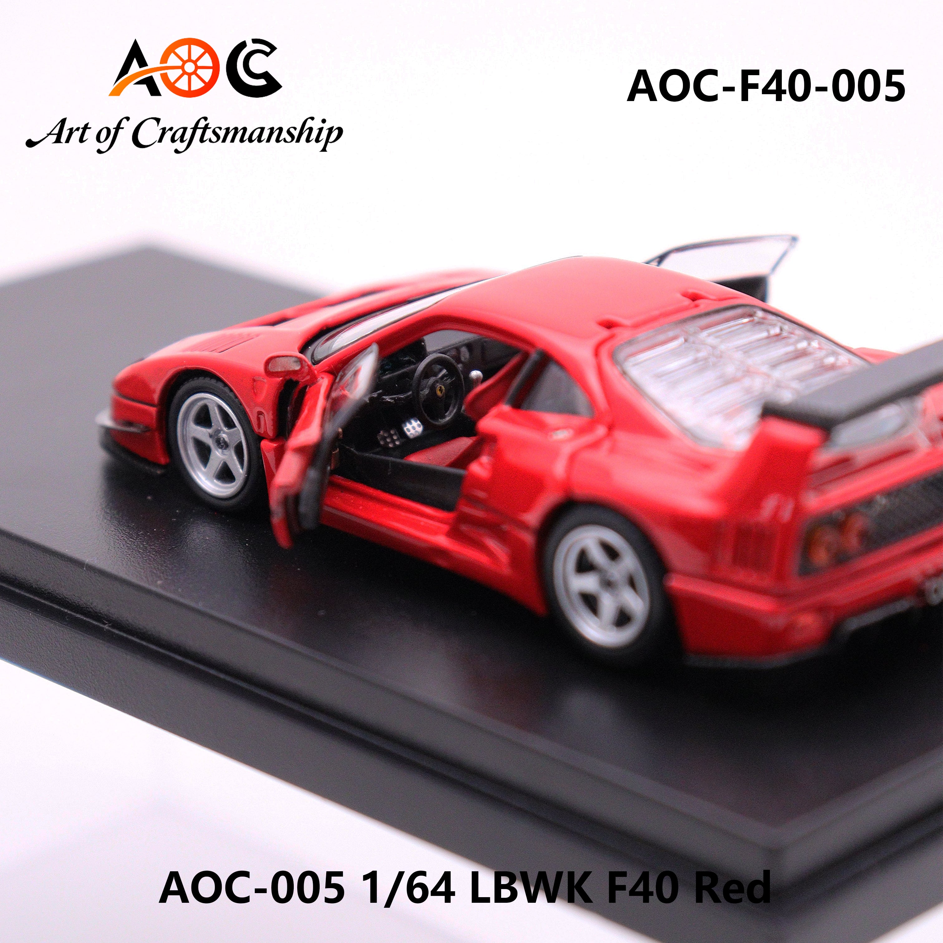Preorder] AOC 1:64 LBWK F40 Red AOC-F40-005 – Horizon Diecast