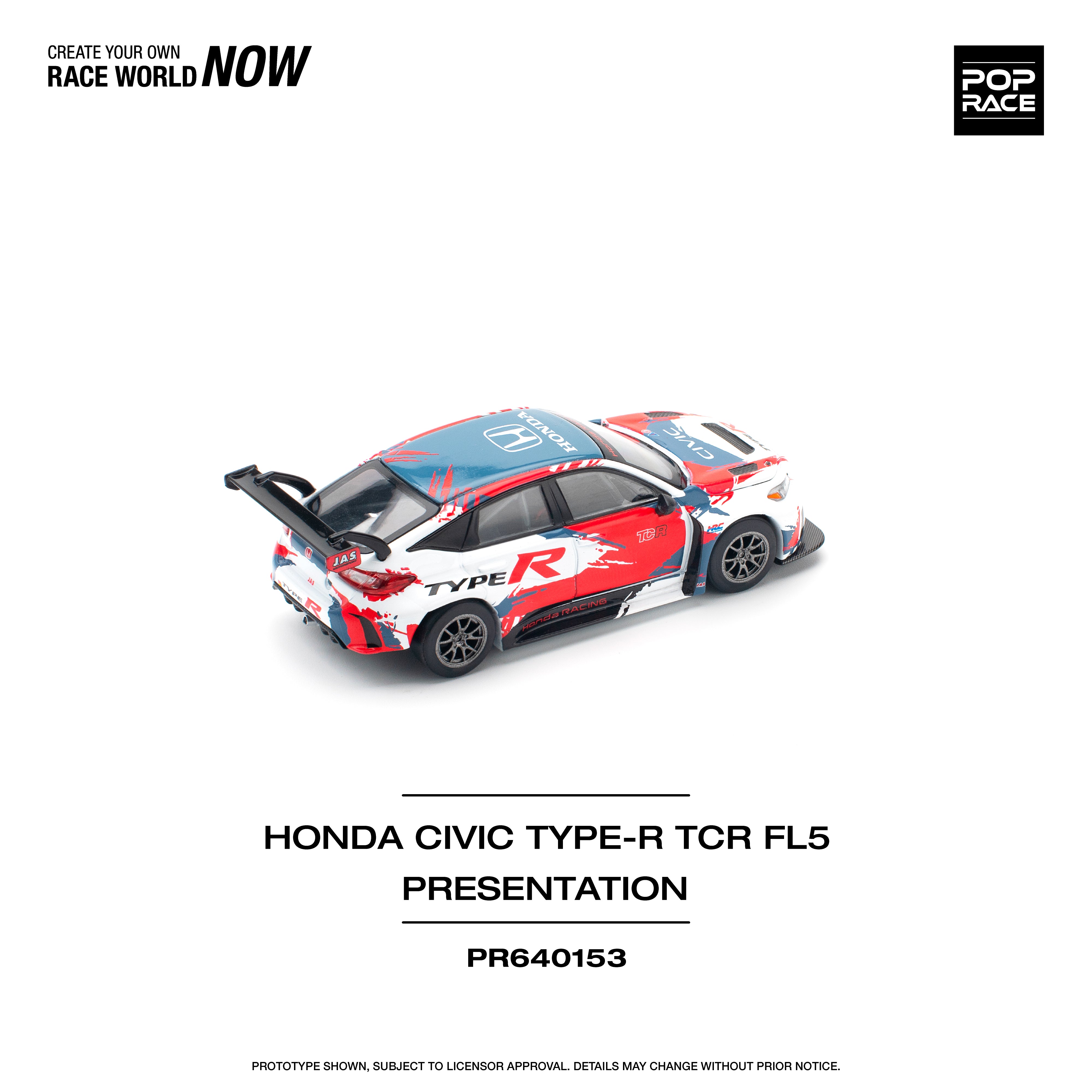 POPRACE 1:64 HONDA CIVIC TYPE-R (FL5) TCR - PRESENTATION PR640153
