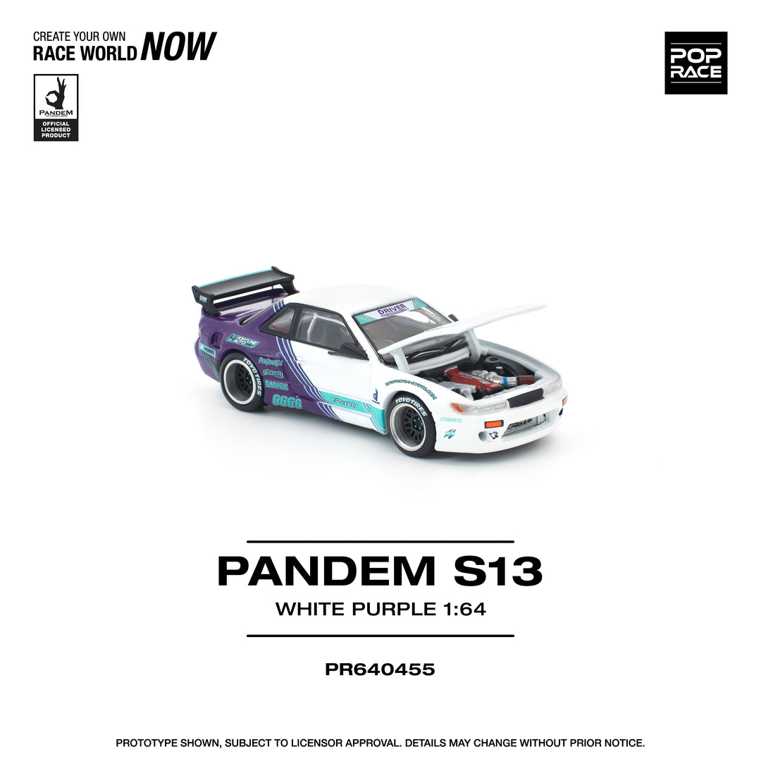 [Preorder] POPRACE 1:64 PANDEM S13 WHITE PURPLE PR640455