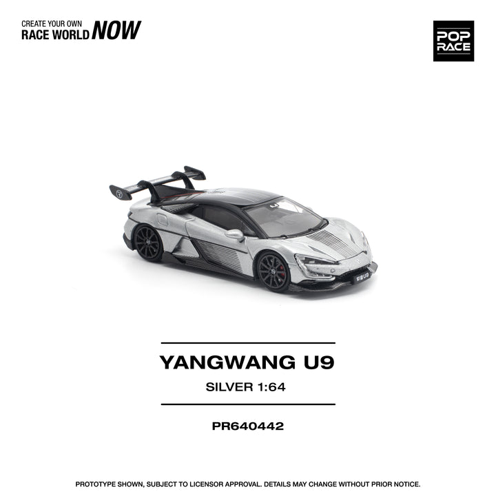 [Preorder] POPRACE 1:64 Yangwang U9 - Silver PR640442