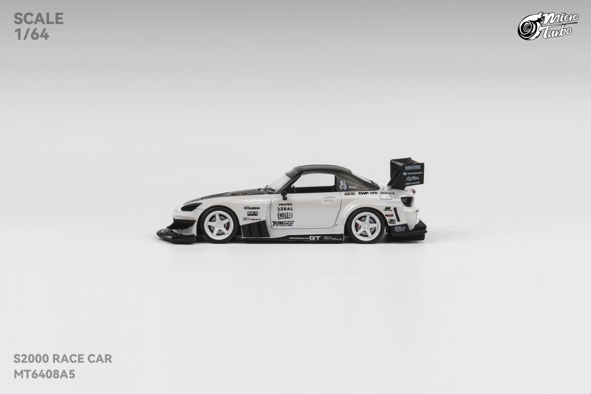 Microturbo 1:64 Custom Honda S2000 - Metallic White MT6408A5
