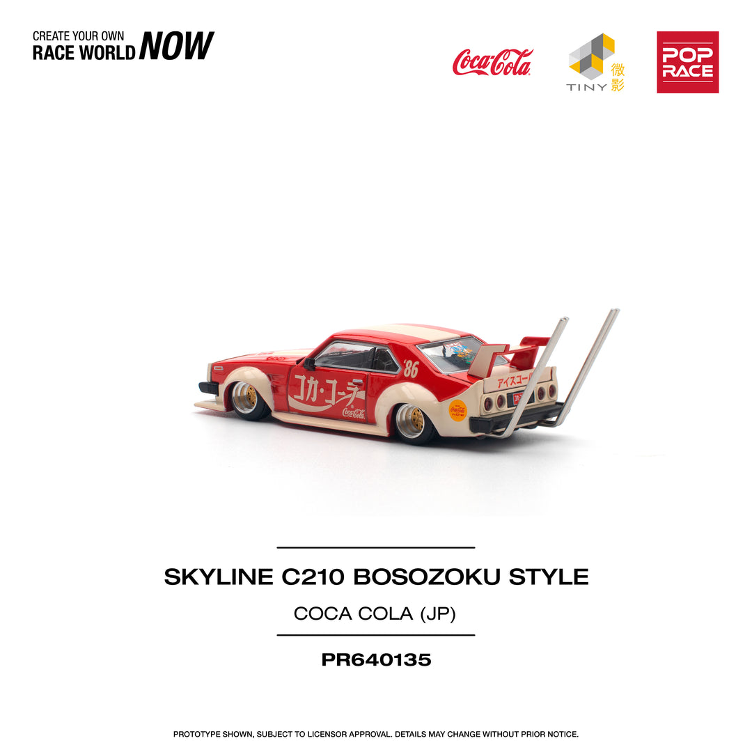 [Preorder] POPRACE 1:64 NISSAN SKYLINE C210 KAIDO RACER (BOSOZOKU STYLE) - COCA COLA JP