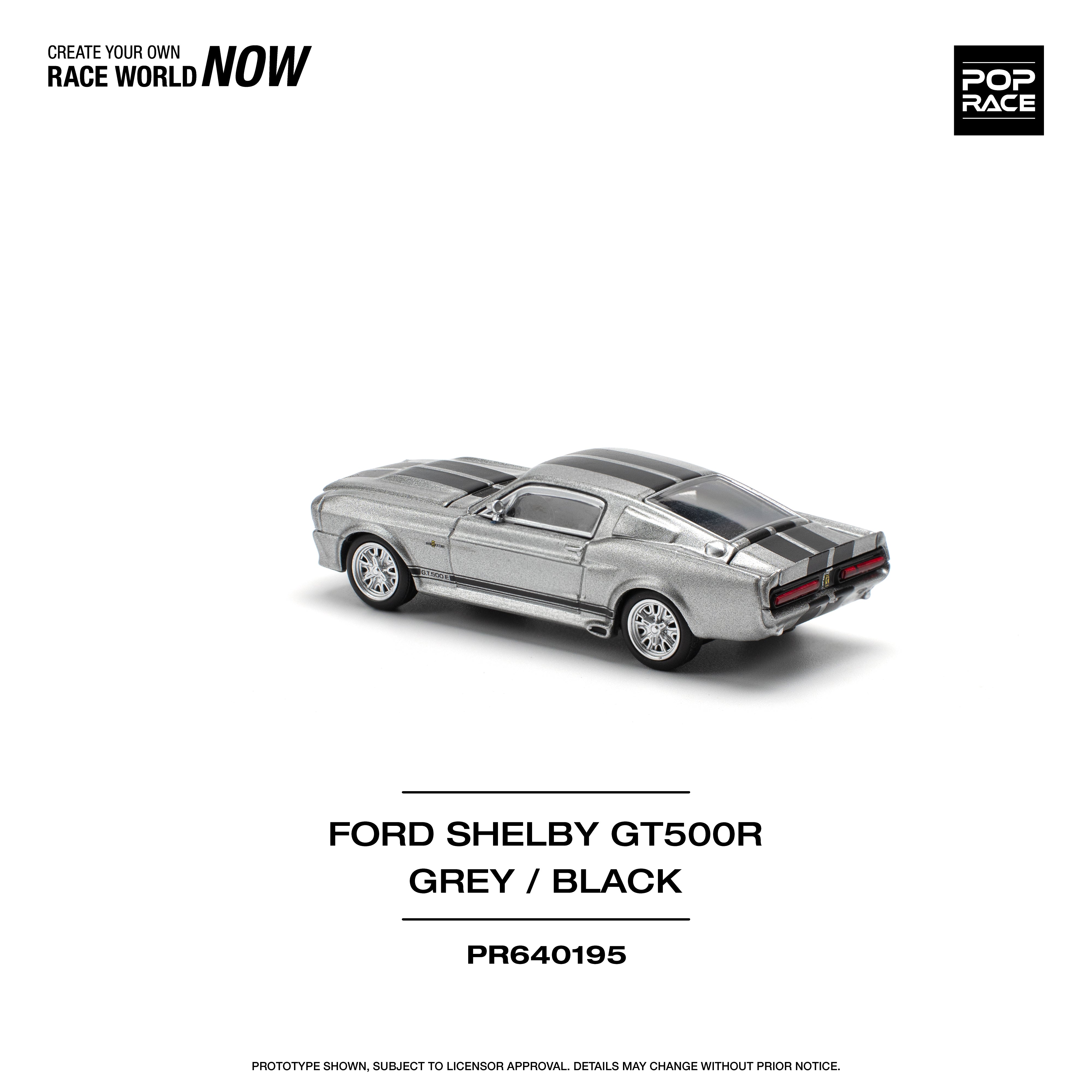 POPRACE 1:64 1967 SHELBY MUSTANG GT500 GREY/BLACK PR640195