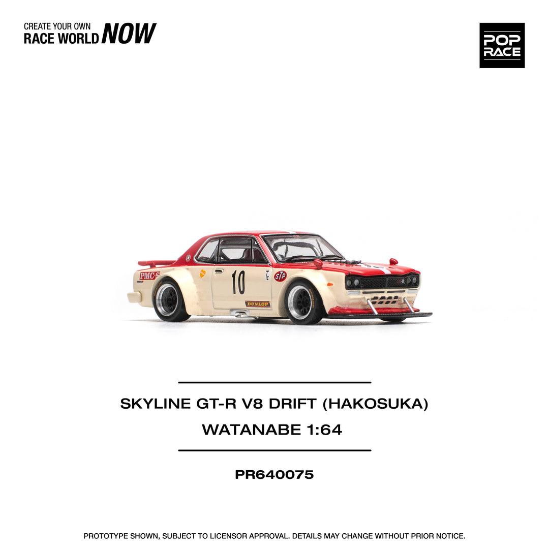 [Preorder] POPRACE 1:64 NISSAN SKYLINE GT-R V8 DRIFT (HAKOSUKA) WATANABE PR640075