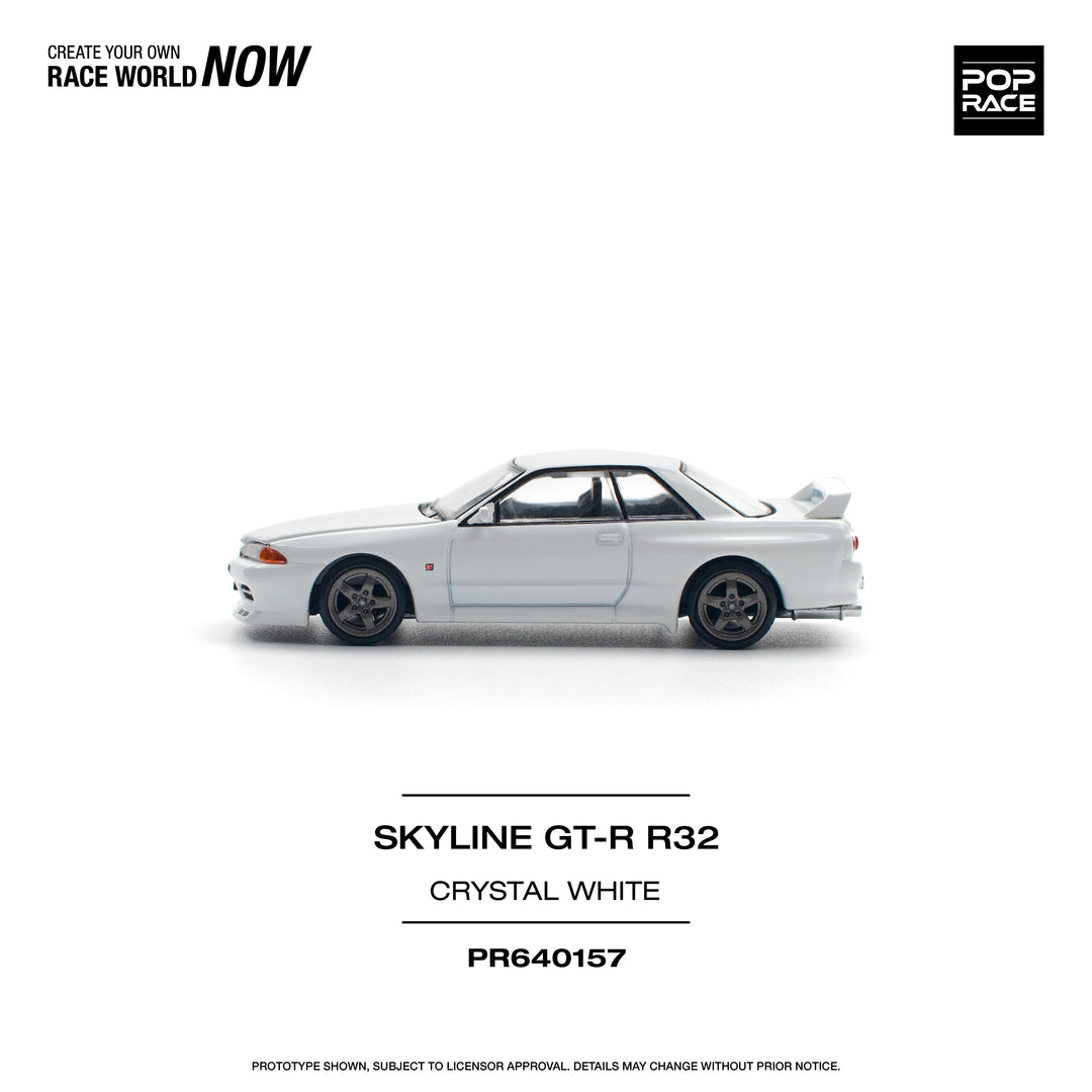 [Preorder] POPRACE 1:64 NISSAN SKYLINE GT-R R32 CRYSTAL WHITE