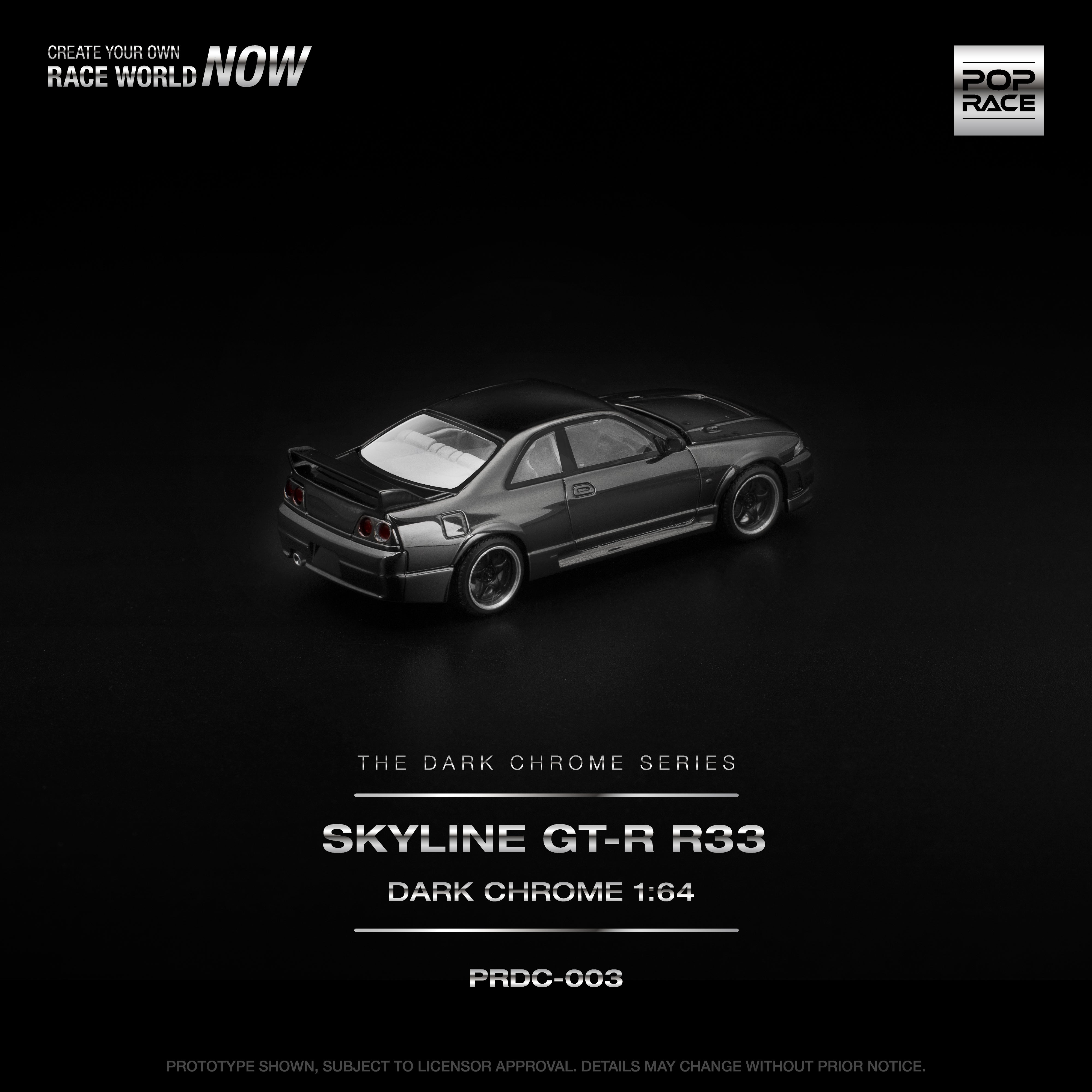 Preorder] POPRACE 1:64 R33 GT-R Dark Chrome PRDC003 – Horizon Diecast