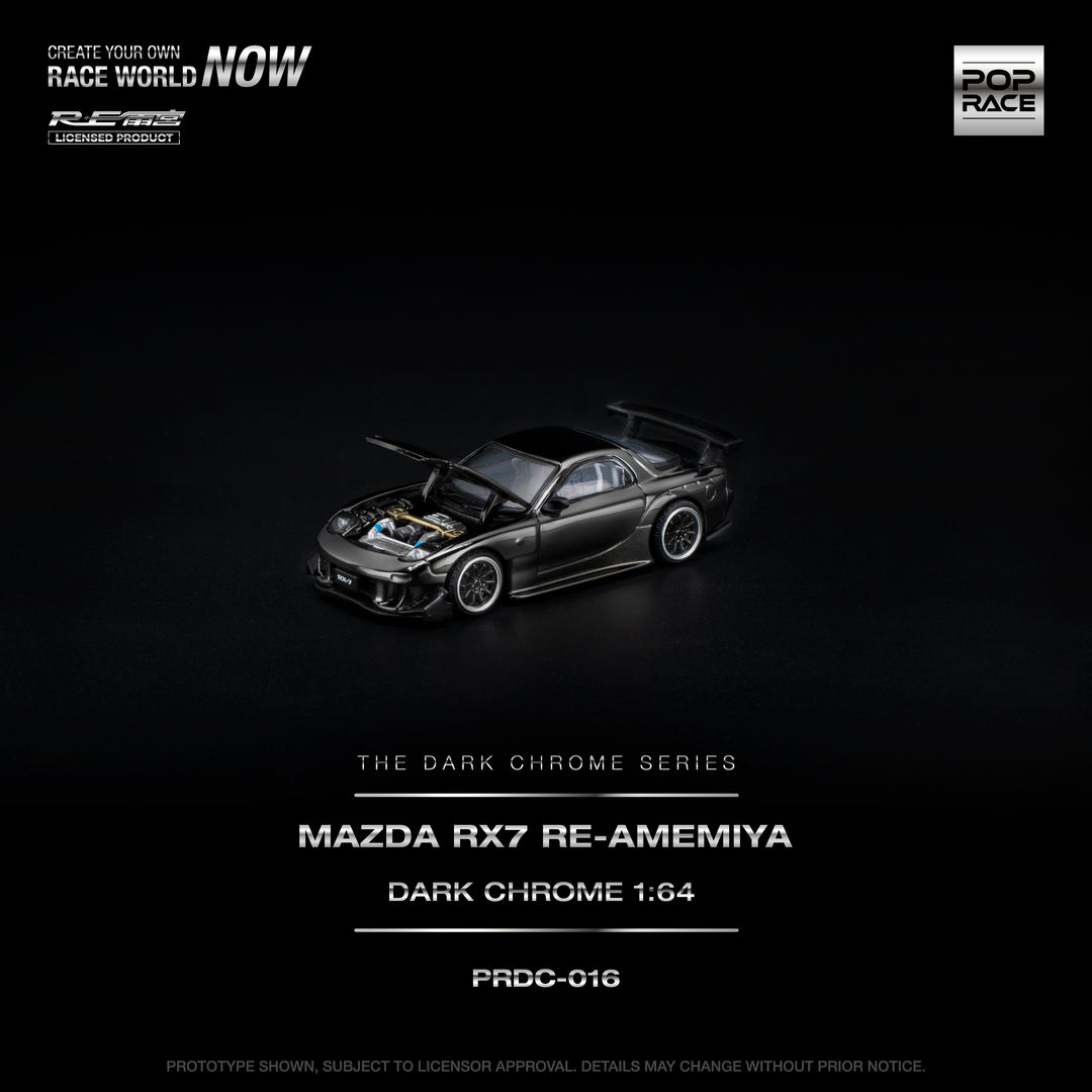 [Preorder] POPRACE 1:64 MAZDA RX-7 RE-AMEMIYA DARK CHROME PRDC016