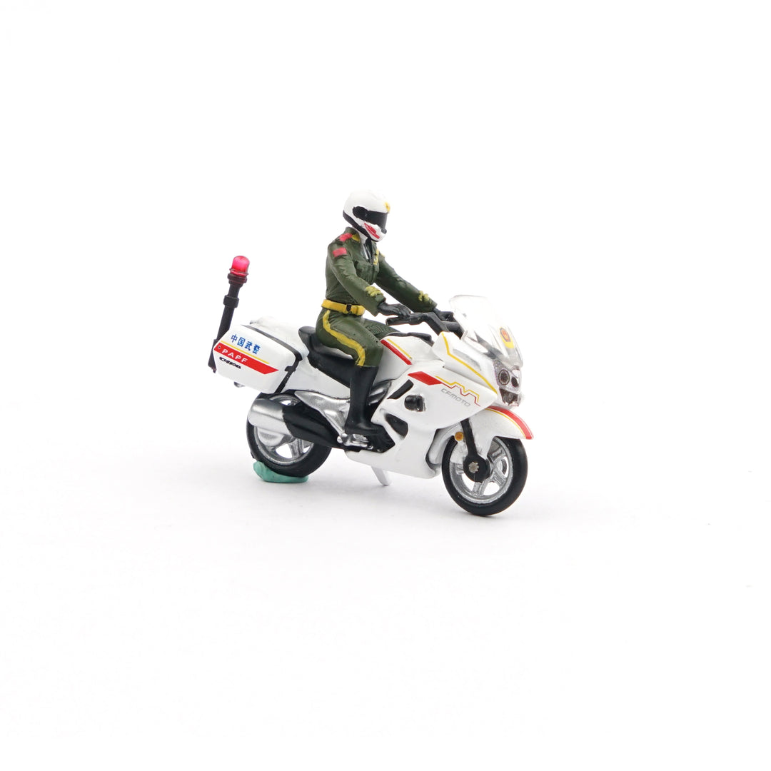 [Preorder] XCARTOYS 1:64 BAIC BJ80 People's Police Motorcycle Escort Set - Green