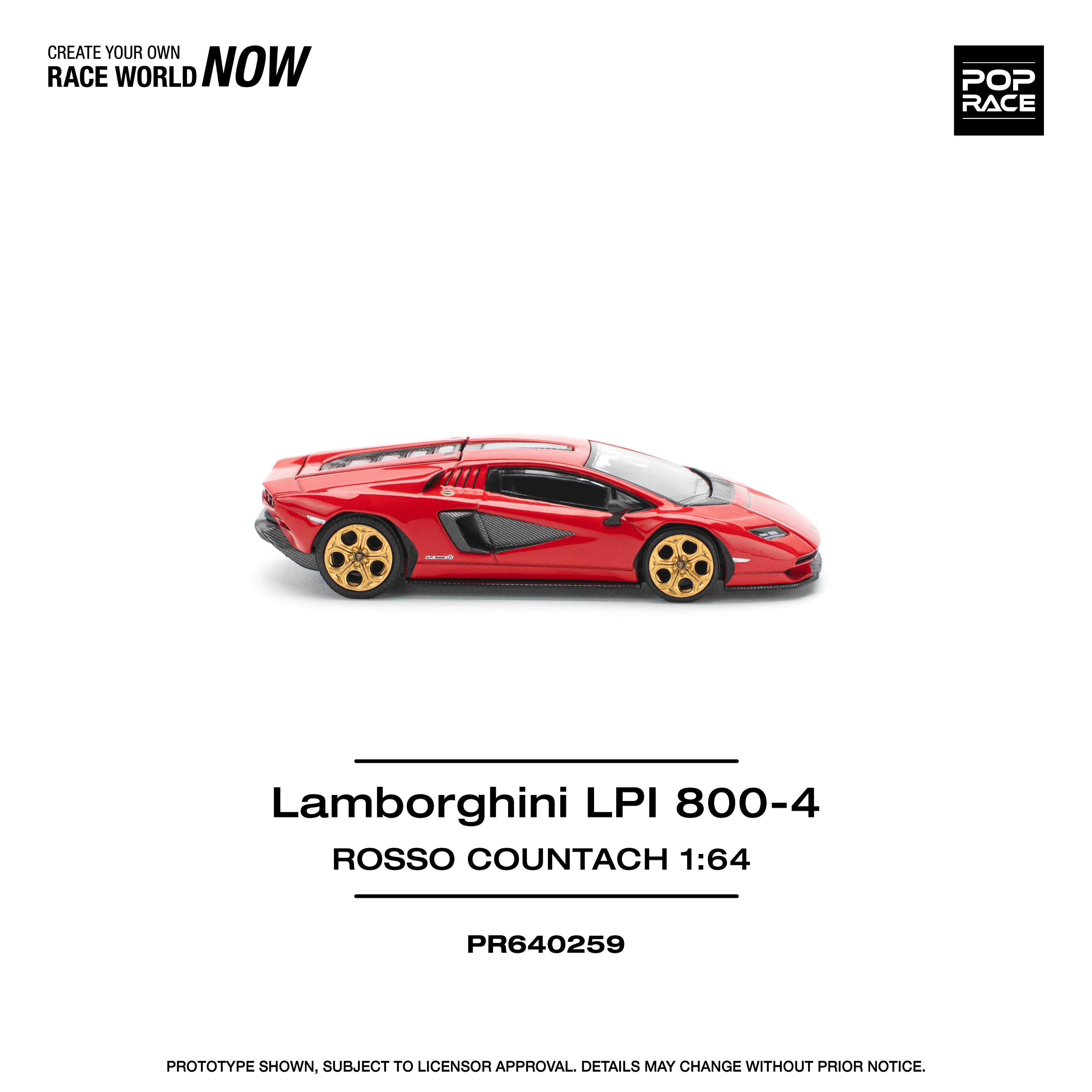 POPRACE 1:64 Lamborghini Countach LPI:800 - Rosso PR640259