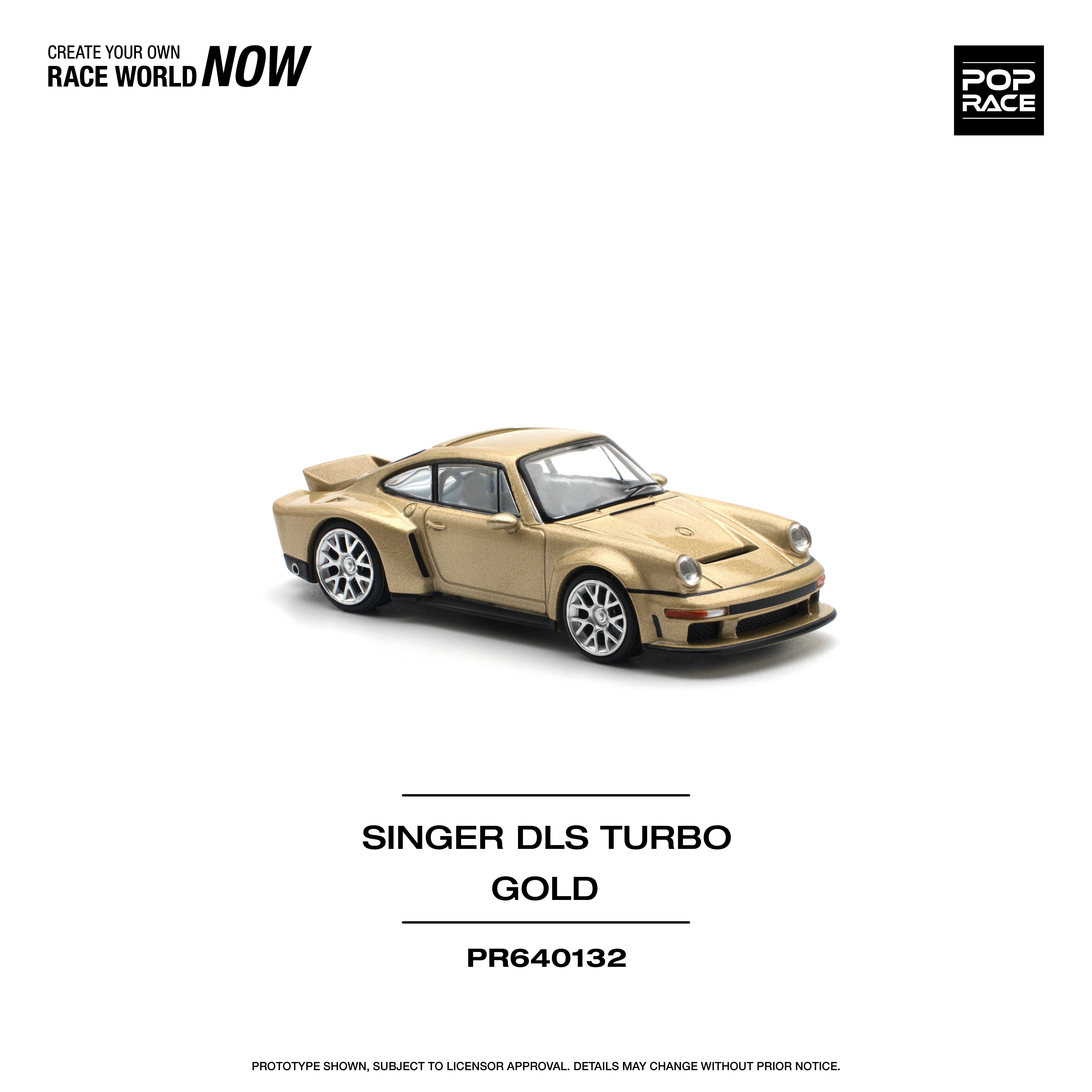 Preorder] POPRACE 1:64 Porsche 911 SINGER DLS TURBO (ROAD) - GOLD