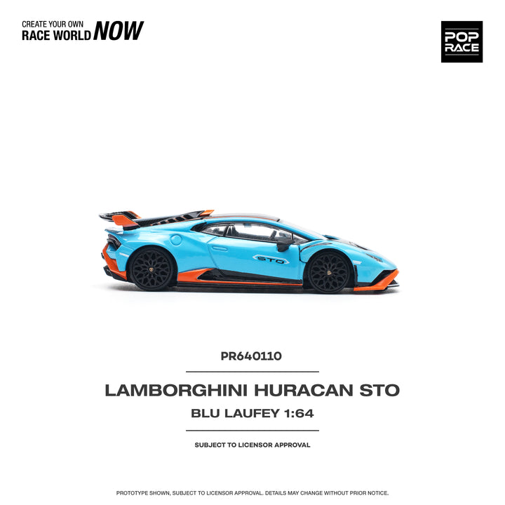 [Preorder] POPRACE 1:64 LAMBORGHINI HURACÁN STO BLU LAUFEY/ARANCIO XANTO