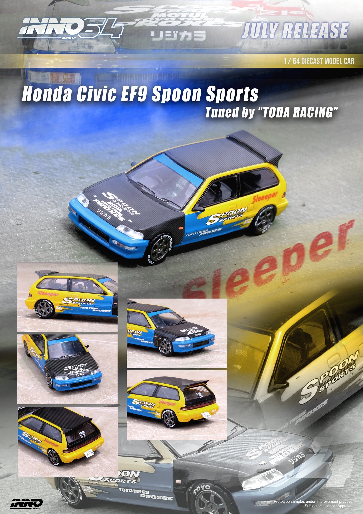 Inno64 1:64 Honda Civic (EF9) Spoon Livery Tuned by 