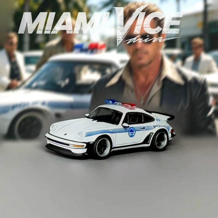 [Preorder] Rhino Model 1:64 Porsche 911 Turbo 930 Miami Police Department 1980 Livery