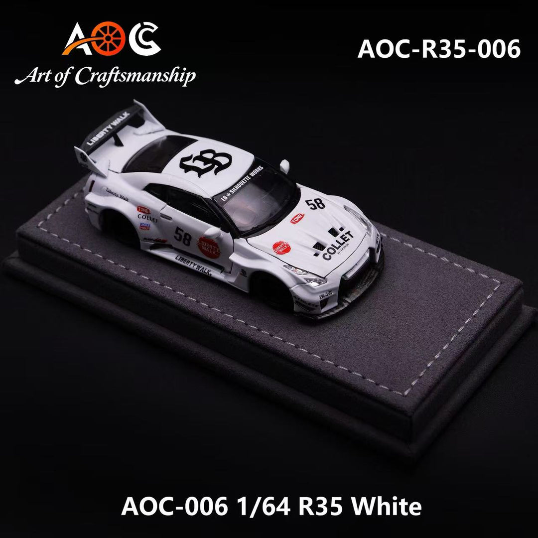 [Preorder] AOC 1:64 Nissan GTR 35 White AOC-R35-006
