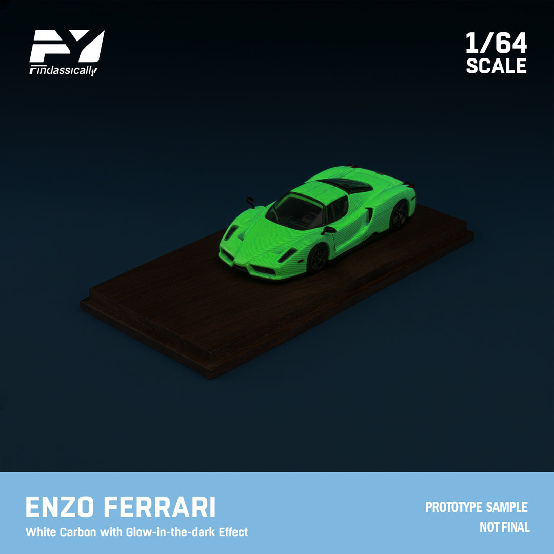 [Preorder] Finclassically 1:64 Enzo Ferrari White Carbon with Glow-in-the-dark Effect