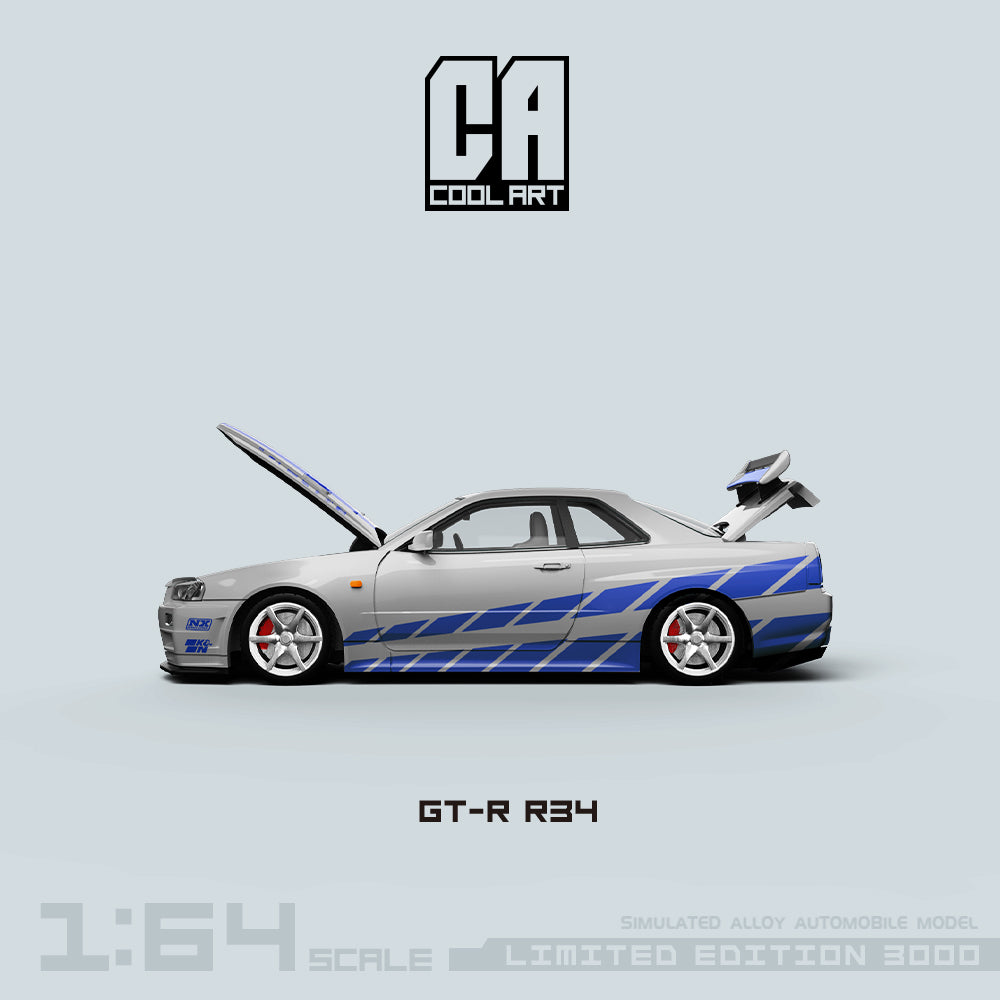 [Preorder] COOL ART 1:64 Nissan Skyline GT-R R34 Paul Silver (2 Versions)