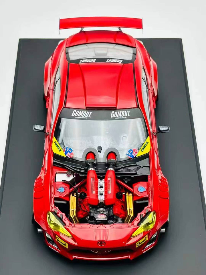 Official Product 1:18 458 V8-swapped 86 Red GUMOUT livery
