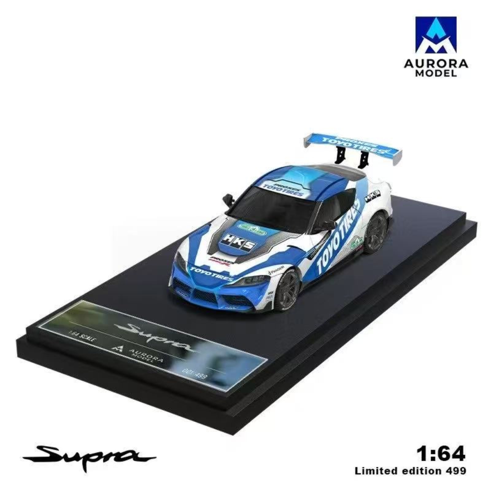 Aurora Model 1:64 Toyota Supra A90 Oriental Tires D1GP Drift