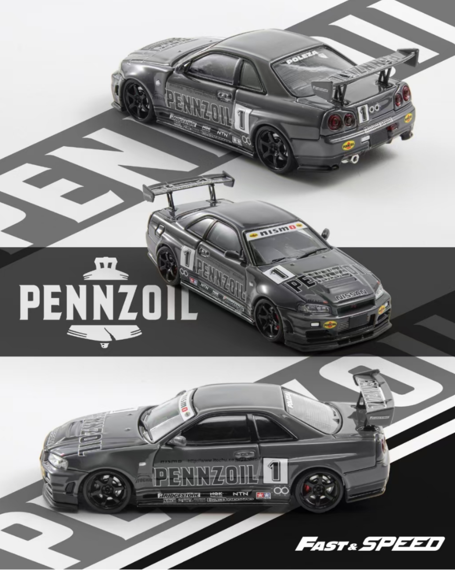 Yahoo!オークション - 1⁄43 エブロ PENNZOIL NISMO GT-R R34 ペンズオ