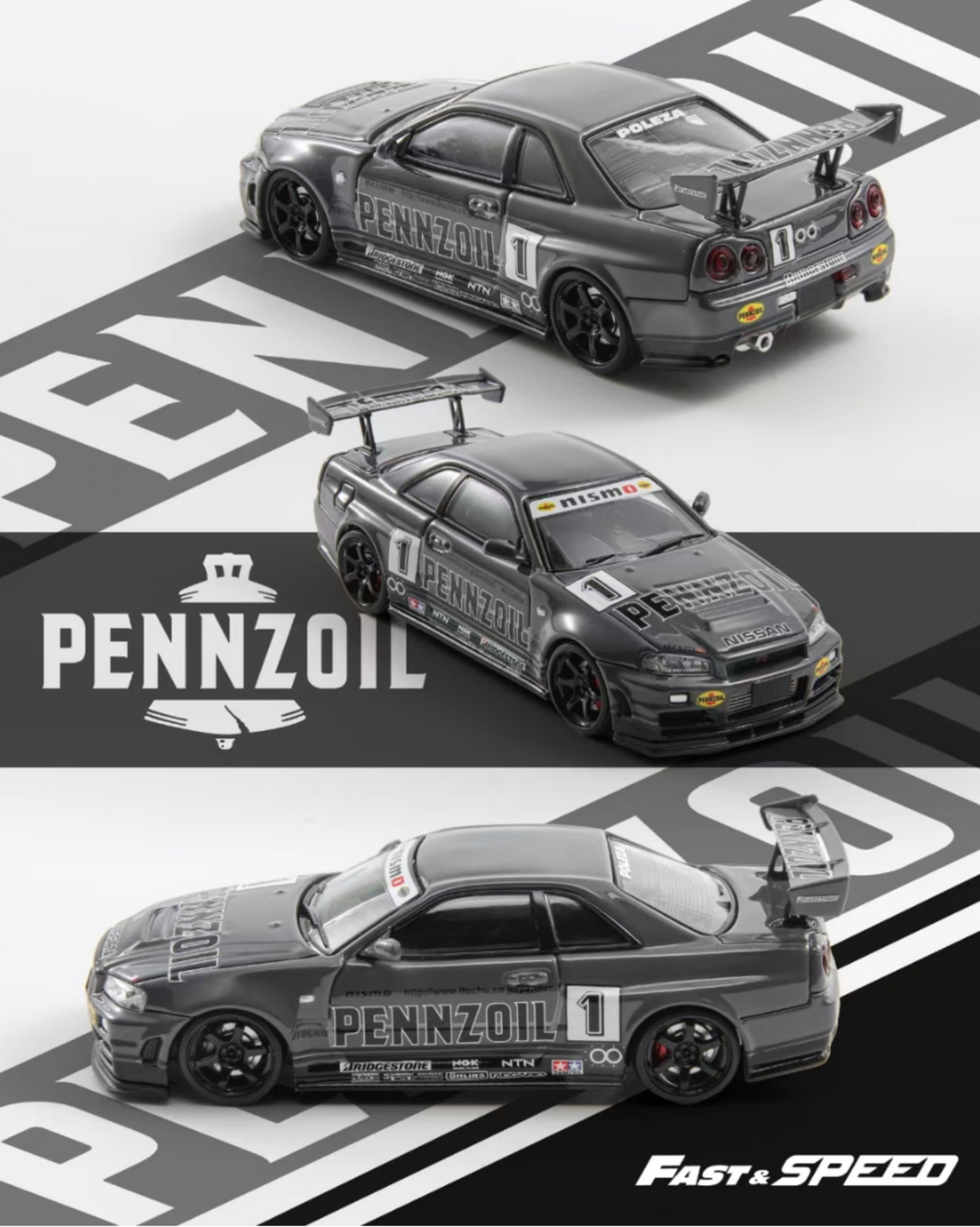 Fast Speed 1:64 Nissan Skyline GT-R R34 Nismo Z-Tune Pennzoil #1 Fast Speed 1:64 Nissan Skyline GT-R R34 Nismo Z-Tune Pennzoil #1
