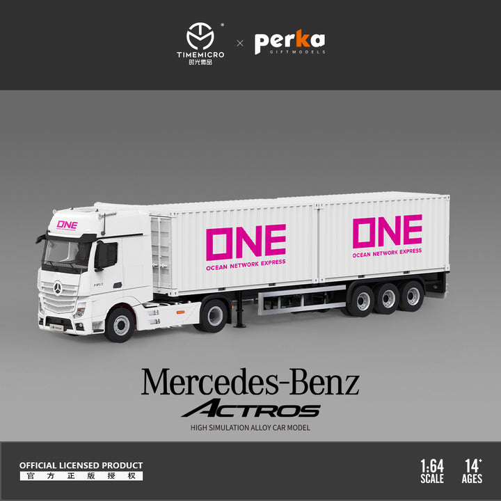 [Preorder] TimeMicro + Perka 1:64 Mercedes-Benz Actros Container Truck (2 Versions)