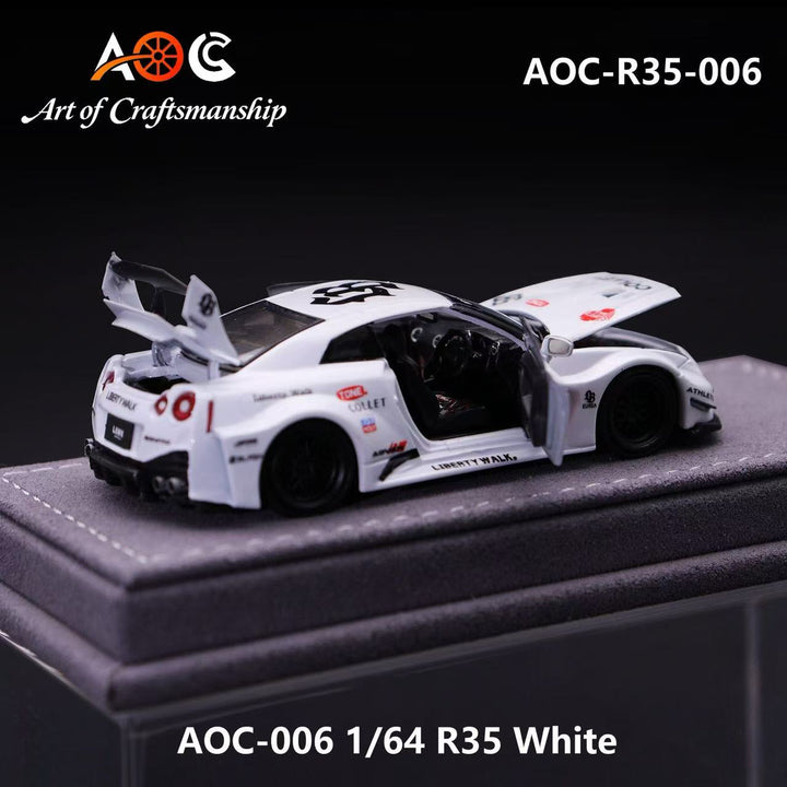 [Preorder] AOC 1:64 Nissan GTR 35 White AOC-R35-006