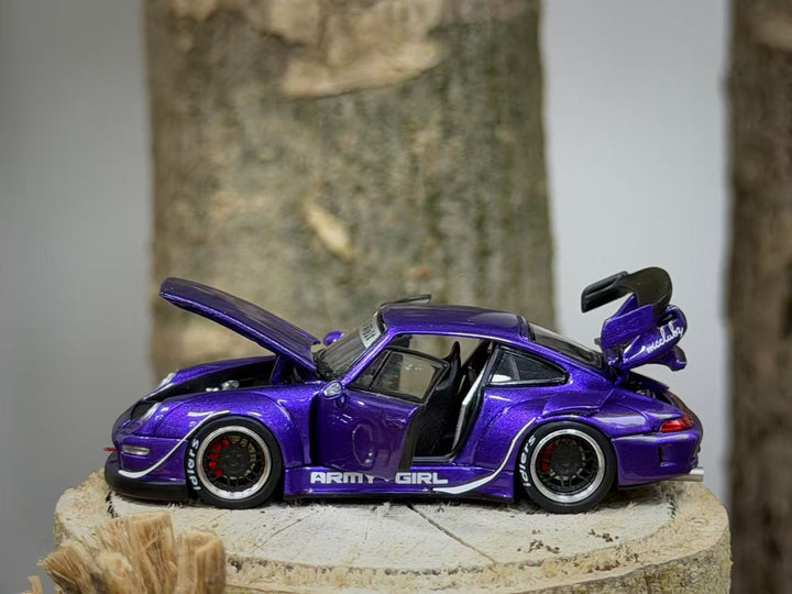 [Preorder] PGM 1:64 Porsche RWB 993 Metallic Purple (2 Versions) PGM-640314
