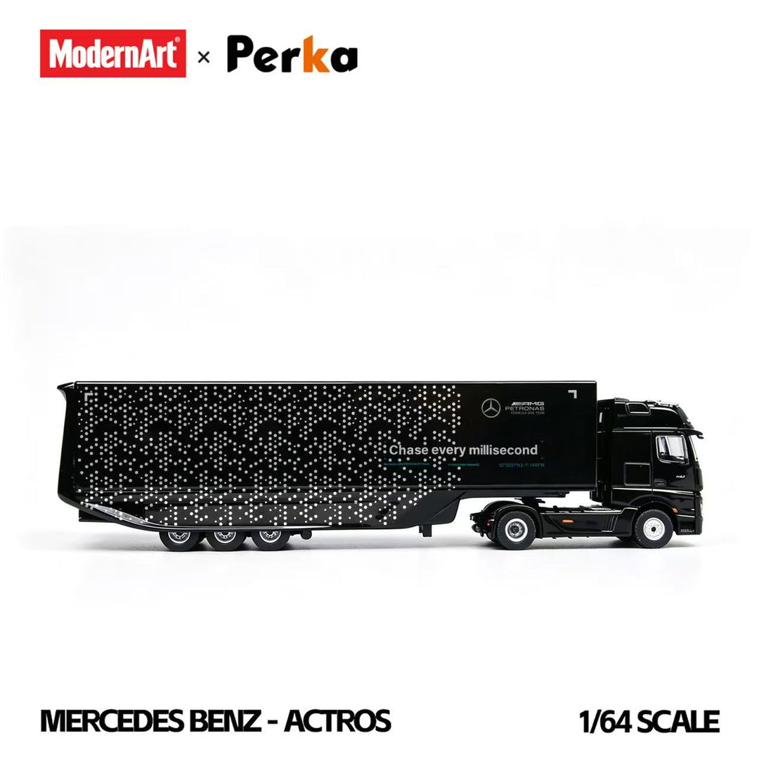 [Preorder] ModernArt X Perka 1:64 Mercedes-Benz Wingspan Van Semi-trailer Black Dot Matrix Simulated MD648702