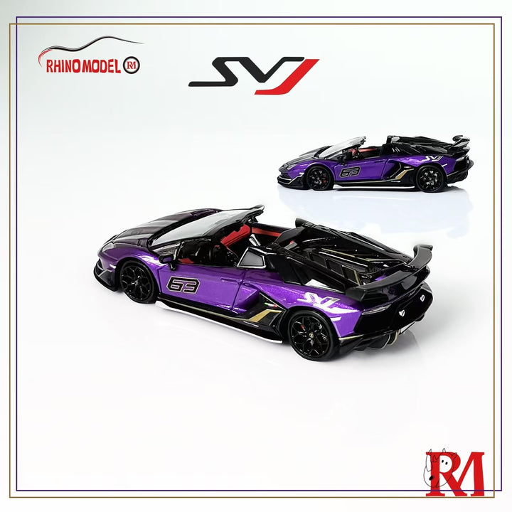 [Preorder] Rhino Model 1:64 Lamborghini Aventador svj Roadster (2 Colours)