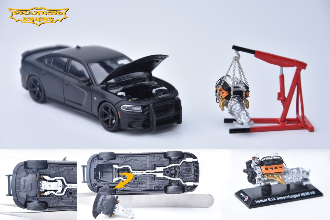Phantom Knight 1:64 Dodge Charger SRT Hellcat Matte Black