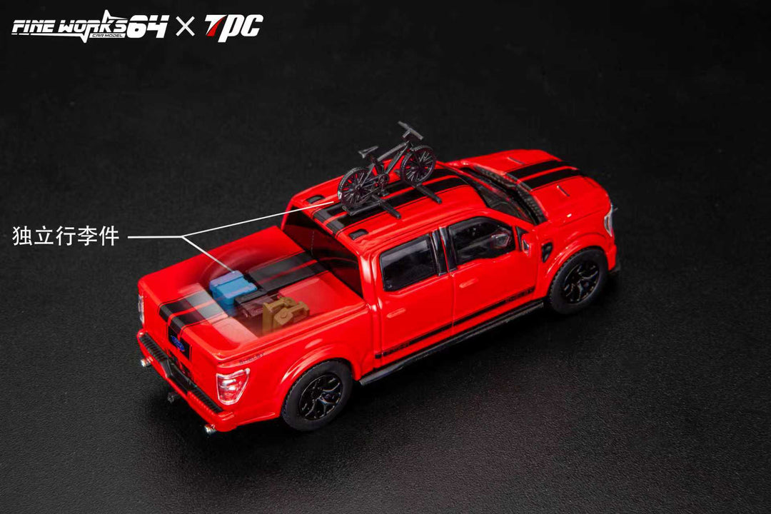Fine Works64 x TPC 1:64 Ford Shelby Pickup Truck F150 Red Stripes