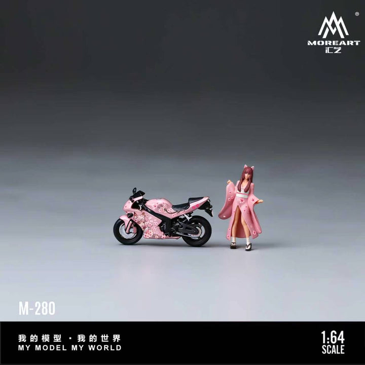 [Preorder] MoreArt 1:64 CHERRY BLOSSOM LIVERY MOTORCYCLE RIDER FIGURE SET MO222280